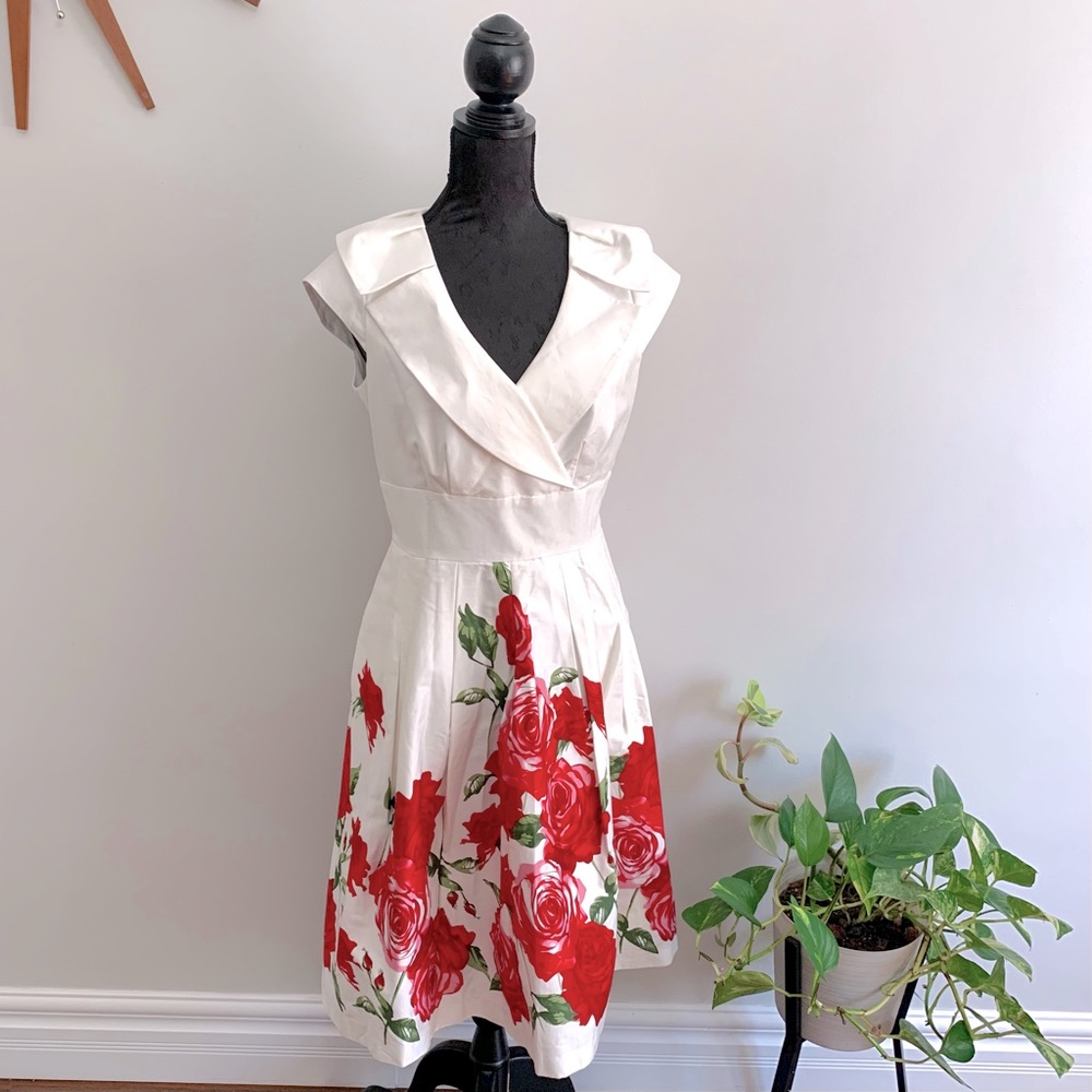 NWOT Roses Floral Swing Dress (Sz 6)